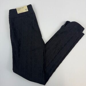 Soft Surroundings Black Textured Jacquard Circle Straight Leg Ankle Pants XS NWT
